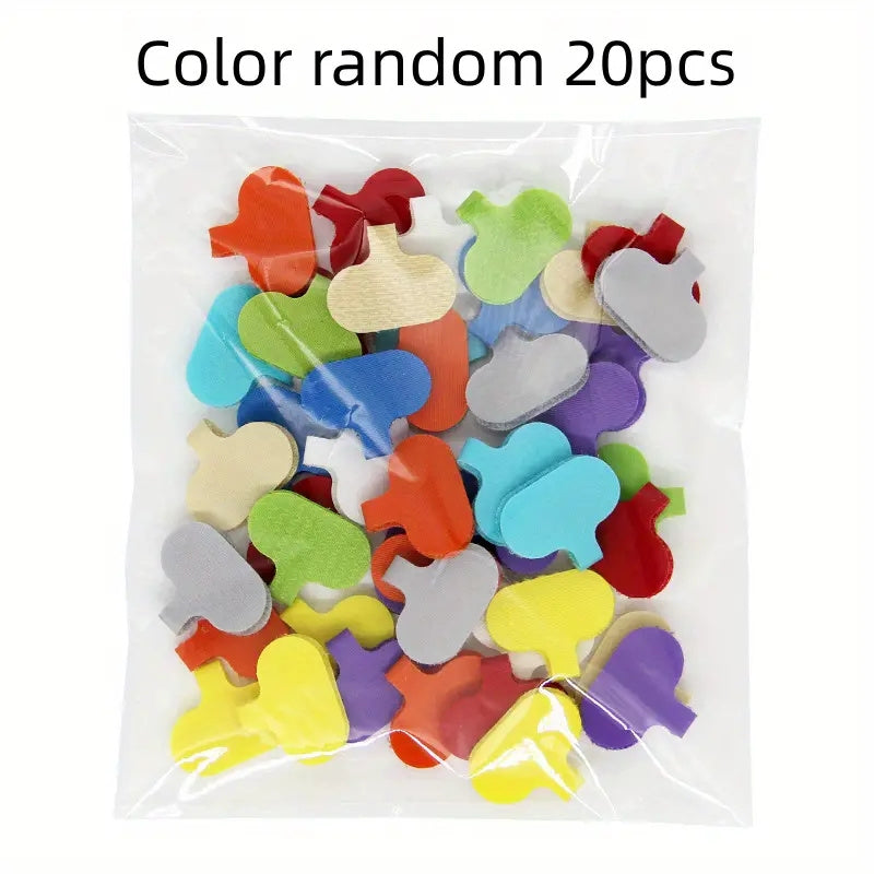 20pcs Reusable Cable Labels Set - Write-on, Easy Identification, Durable Polyamide Material, Cable Management and Organizer for Electronics, Computers, and More