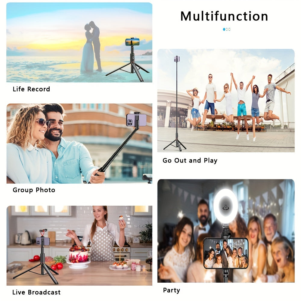 HKXYK 72" Selfie Stick, Aluminum Alloy Telescopic Stick, All-in-one Selfie Stick, Sturdy Tripod, Portable, Lightweight, Expandable, Compatible For IOS, And Various Android Phones, Is A Good Helper Video Recording, Vlogging, l