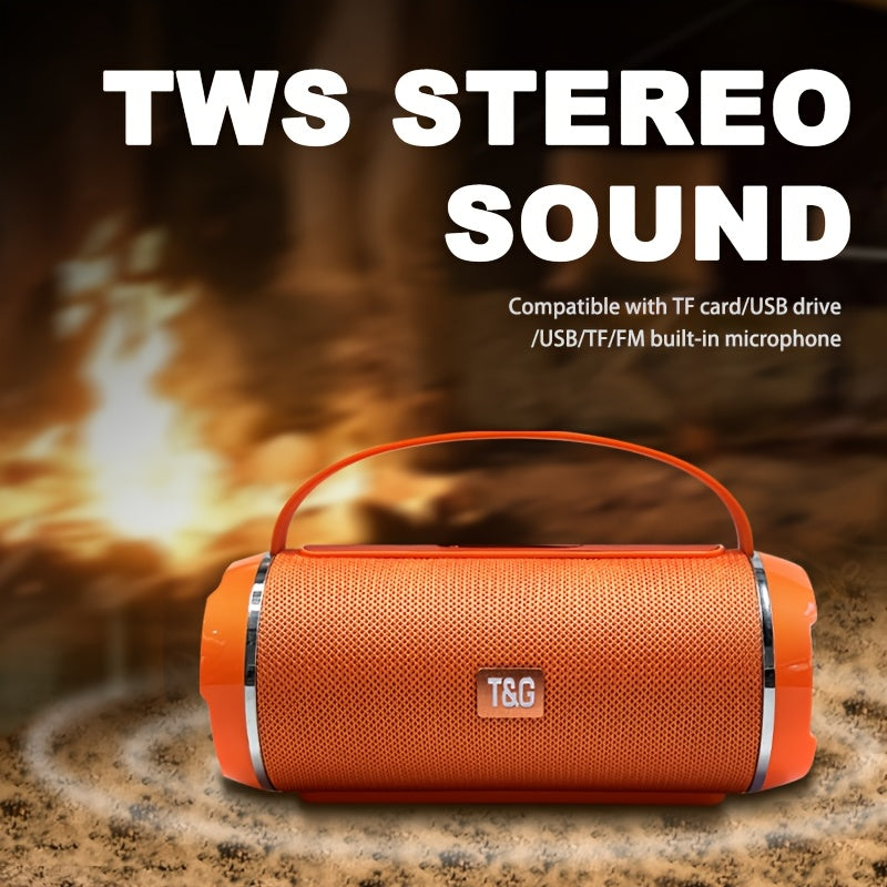 T&G TG116C Portable Wireless Speaker, 5.0 Surround Sound, USB/TF/FM Broadcast, 10m Connectivity, Rechargeable Lithium Battery, Type-C Charging, for Mobile/Tablet/TV, Party Companion