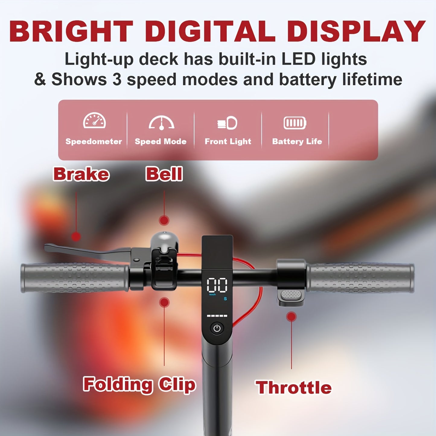 Electric Scooter HT-T4 PRO 36V 10AH Battery 350W Motor 8.5 Inch Honeycomb Tire 19Mph & 23Miles Dual Braking For Adults