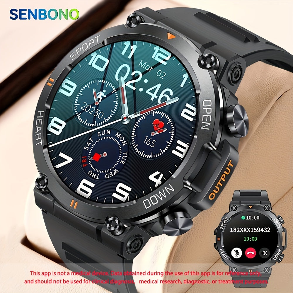 1.39-inch Large Screen SENBONO Sport Smart Watch for Men and Women, Wireless Call, 400mAh Battery Long Standby, Pedometer, Calorie Tracker, Compatible with Android and iPhone Phones