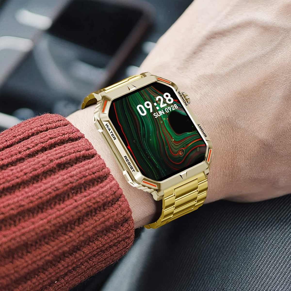 1.96inch Ultra-Slim Smartwatch for Men and Women - Wireless Call Making, Answering, Rejecting, Full Touch Screen, Heart Rate Monitor, Fitness Tracker, Compatible with Android and iPhone Phones