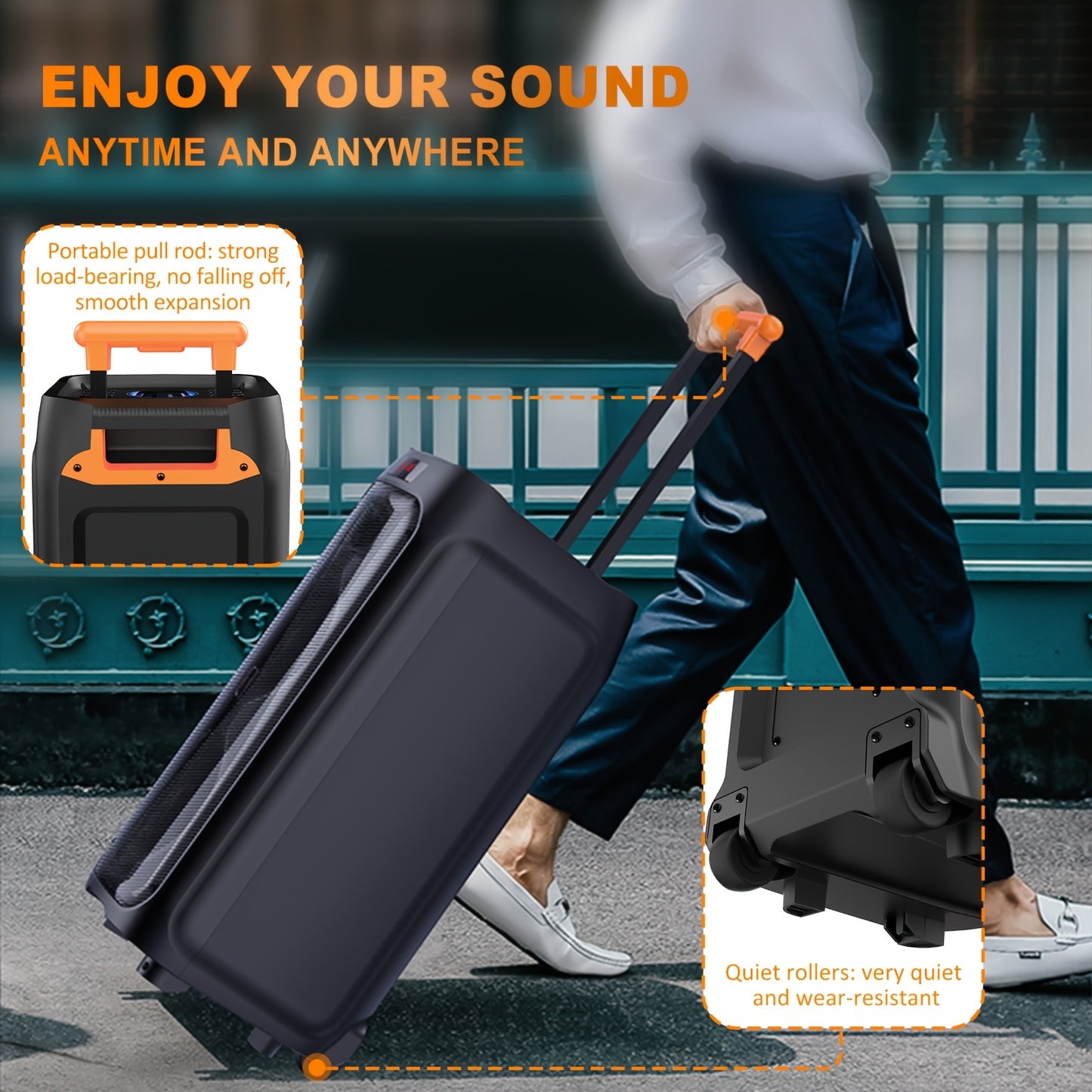 JYX Large Karaoke Machine with Wireless Microphones, Portable Bluetooth Speaker for Outdoor Parties, Weddings, and Home Entertainment