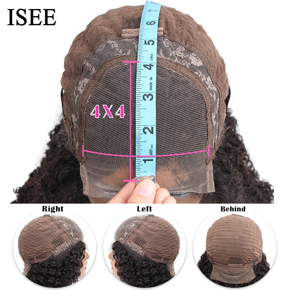 Wear Go Wig ISEE Hair Mongolian Water Wave 6x4 Glueless Preplucked Human Wigs Ready To Go Pre Cut Lace Easy Install HD Lace Wigs