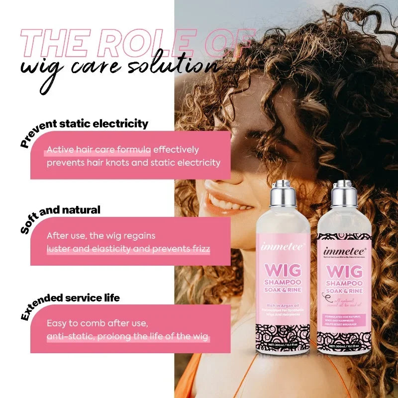 Wig Shampoo Professional Wig Solution for Human and Synthetic Hair Wig Braided Hair Pieces To Clean, Restore and Nourish Hair