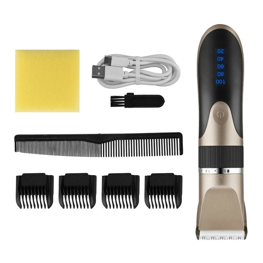 Professional electric barber clippers men barber beard trimmer rechargeable hair clippers ceramic blades hair trimmer