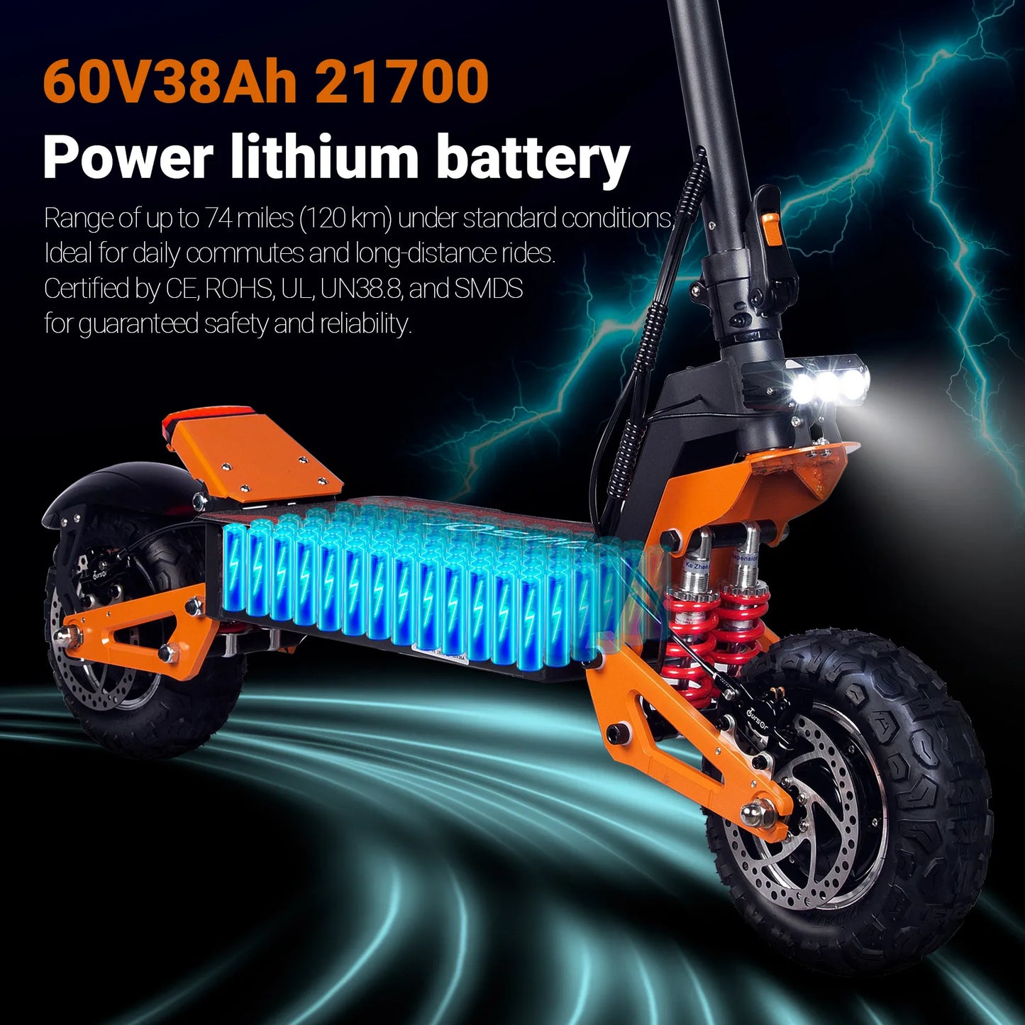X5 6000W Dual Motor Eelectric Scooter in China Stock 60v 40ah Large Battery Remote Scooter with Seat 11-inch Tires