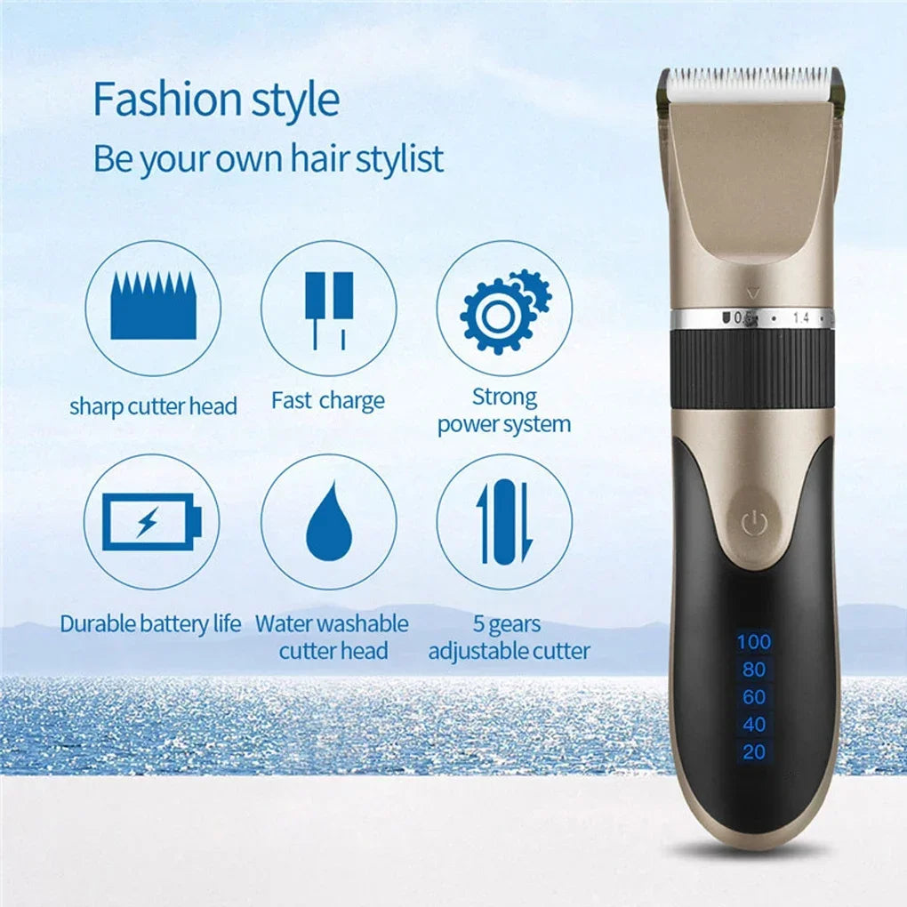 Professional electric barber clippers men barber beard trimmer rechargeable hair clippers ceramic blades hair trimmer