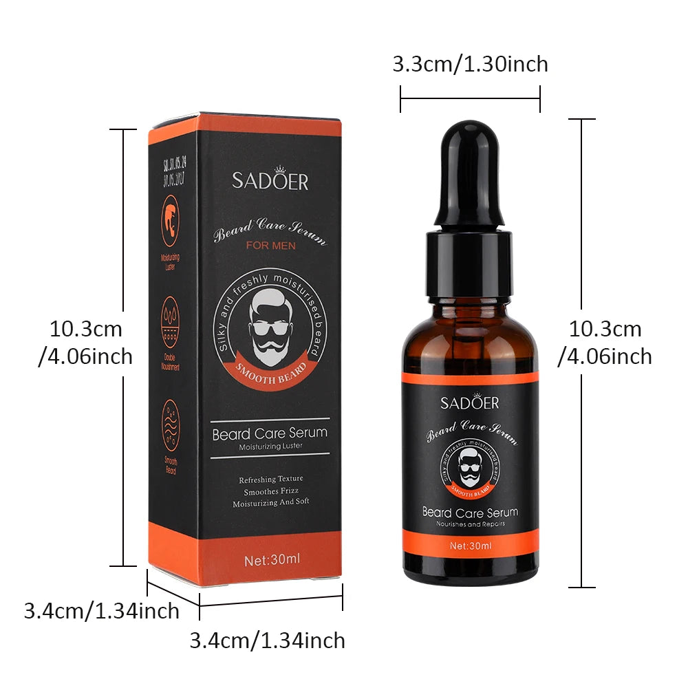 60ml Beard Oil For Men Deep Moisturizing Nourishing Beard Care Essence Oil Smooth Soften Shiny Anti-frizz Plant Beard Serum
