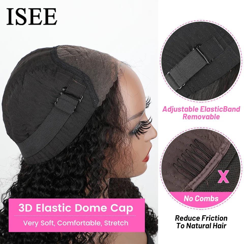Wear Go Wig ISEE Hair Mongolian Water Wave 6x4 Glueless Preplucked Human Wigs Ready To Go Pre Cut Lace Easy Install HD Lace Wigs