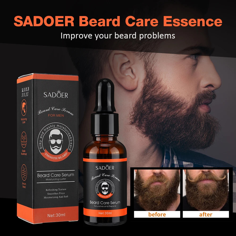 60ml Beard Oil For Men Deep Moisturizing Nourishing Beard Care Essence Oil Smooth Soften Shiny Anti-frizz Plant Beard Serum