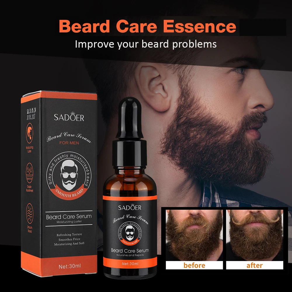 60ml Beard Oil For Men Deep Moisturizing Nourishing Beard Care Essence Oil Smooth Soften Shiny Anti-frizz Plant Beard Serum