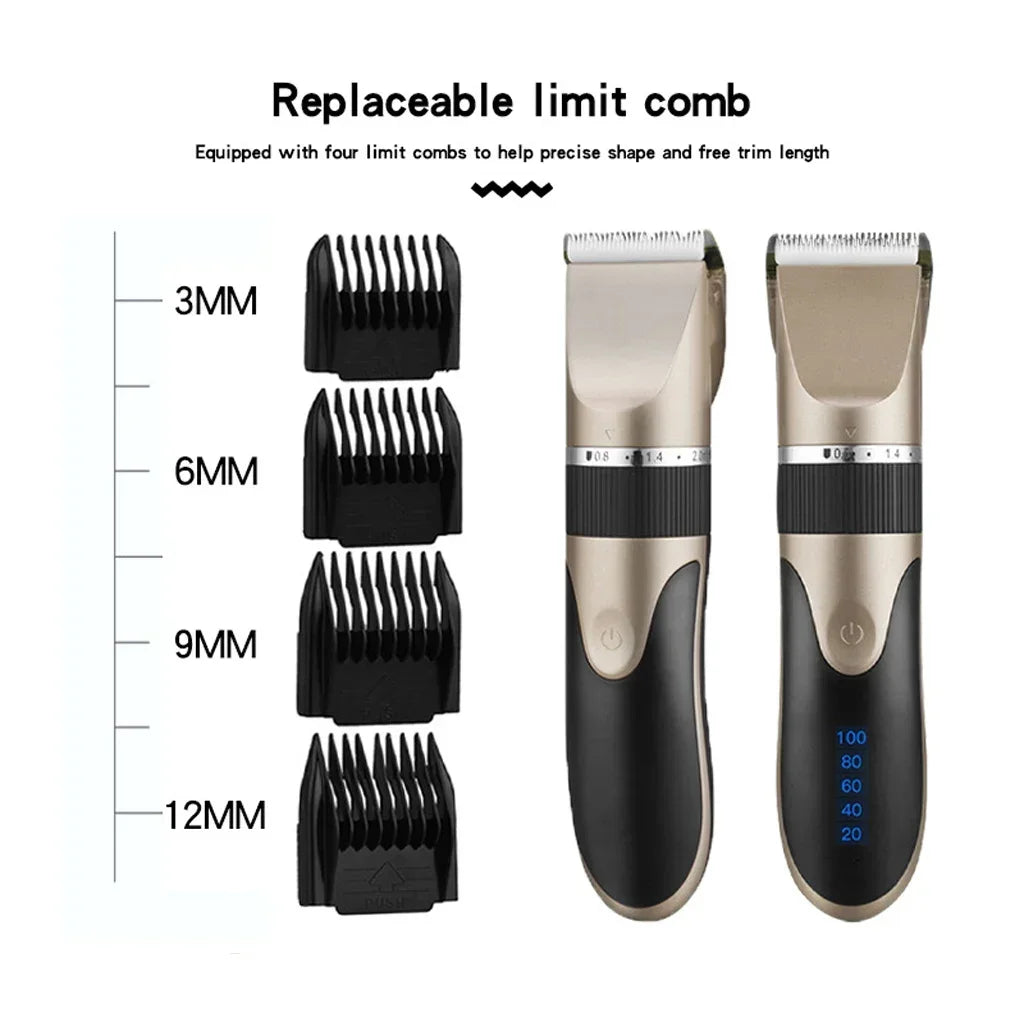 Professional electric barber clippers men barber beard trimmer rechargeable hair clippers ceramic blades hair trimmer