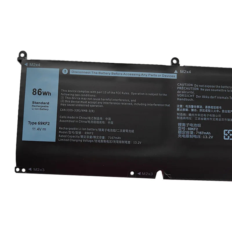 69KF2 Laptop Battery for DELL XPS 15 9500 9510 9520 9530 Precision 5550 5560 G15 5510 5511 5520 5515 5521 G7 15 7500 P91F P87F