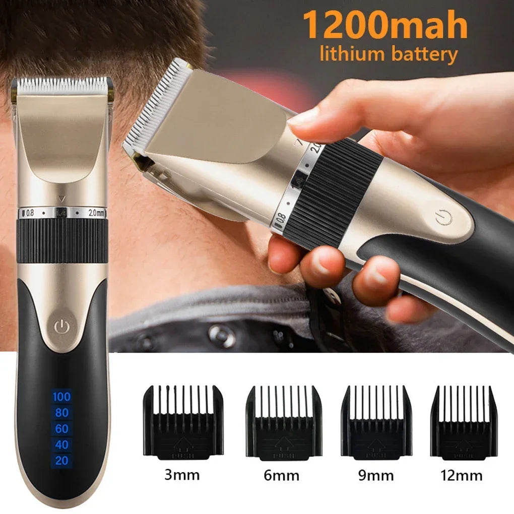 Professional electric barber clippers men barber beard trimmer rechargeable hair clippers ceramic blades hair trimmer