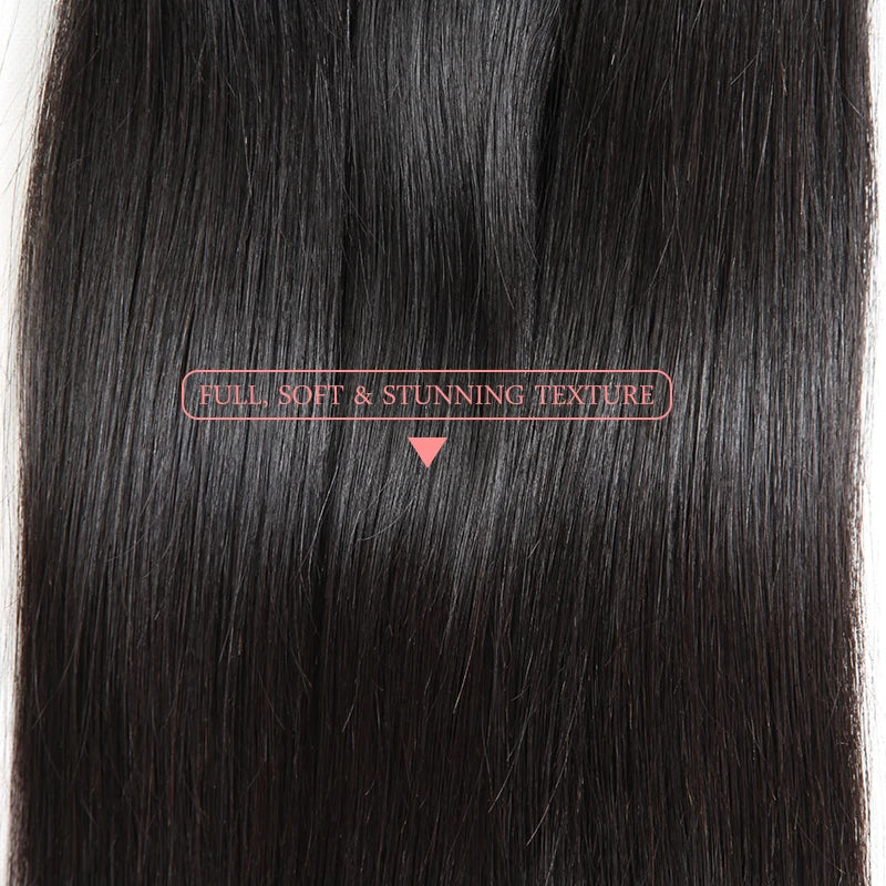 HDWIGS Human Hair Bundles for Women Straight Raw Virgin Human Hair Weave Double Drawn One Donor Hair Weft Natural Color Hair