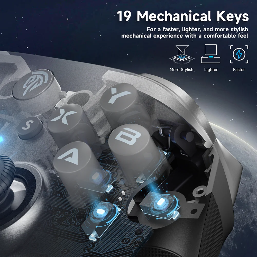 EasySMX X10 Hall Effect Controller (No Drift, No Deadzone),Wireless Bluetooth Controller with Motion Control For PC/Switch/Phone