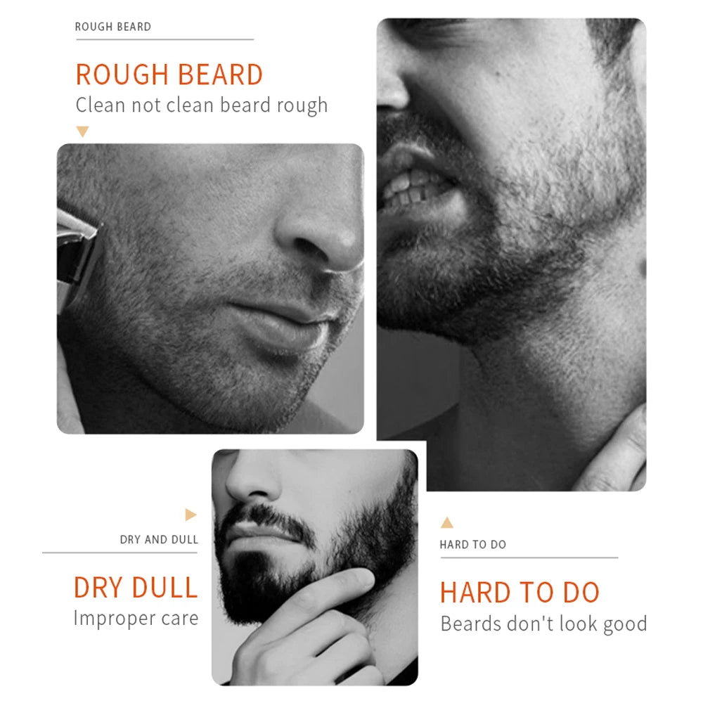 60ml Beard Oil For Men Deep Moisturizing Nourishing Beard Care Essence Oil Smooth Soften Shiny Anti-frizz Plant Beard Serum