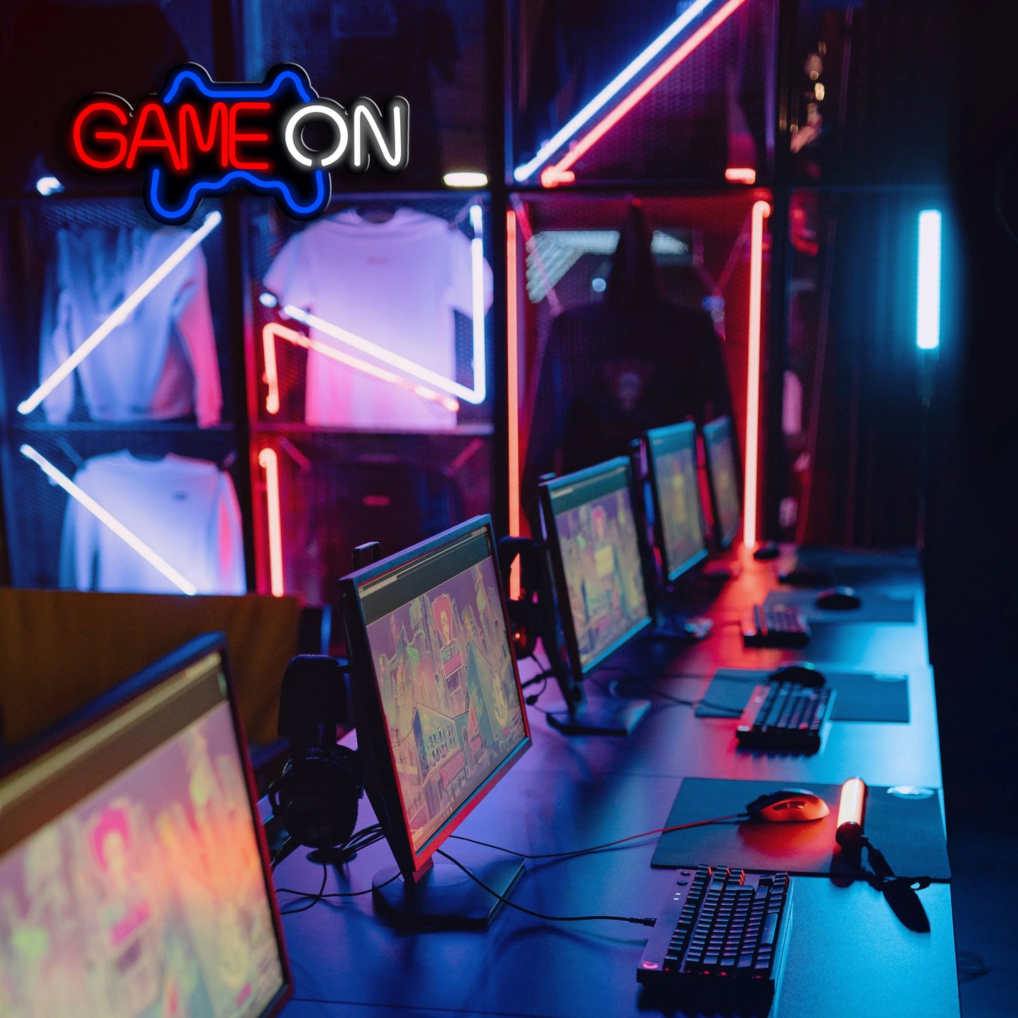 1 game neon sign - player led sign for video/PC game room, walls, game area, bedroom, Man Cave decoration - game light gift