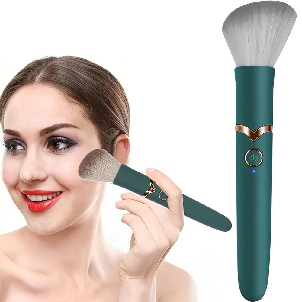 Customizable Electric Cosmetic Brush Foundation Loose Powder Beauty Tools Washable Vibration Rechargeable Makeup Brush Tools 