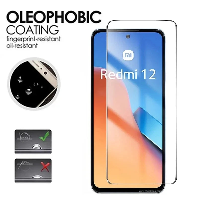 2PCS Tempered Glass for Xiaomi Redmi 12 / Redmi12 5G 9H HD Full Clear Screen Protector