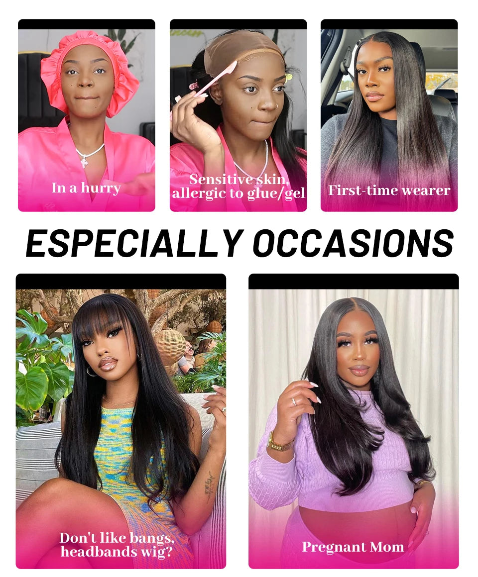 Wear Go Wig ISEE Hair Mongolian Water Wave 6x4 Glueless Preplucked Human Wigs Ready To Go Pre Cut Lace Easy Install HD Lace Wigs