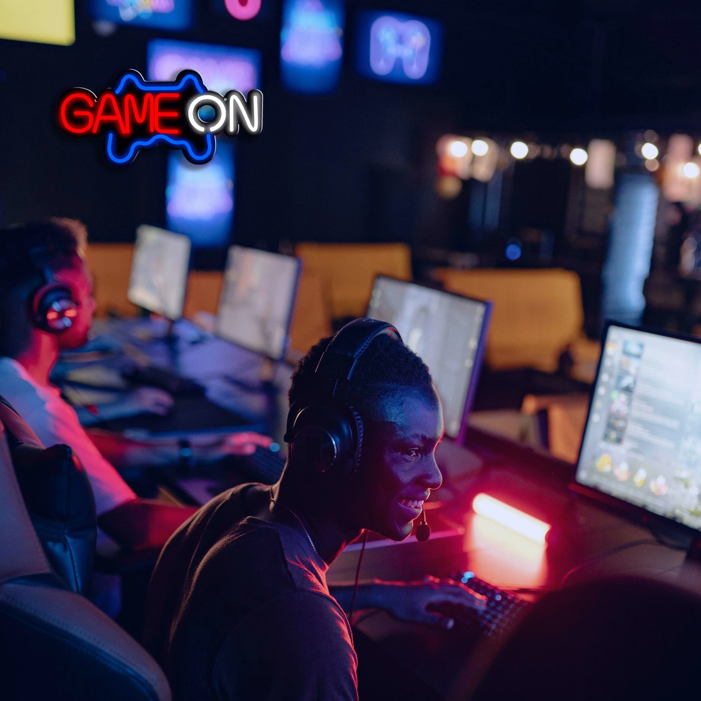 1 game neon sign - player led sign for video/PC game room, walls, game area, bedroom, Man Cave decoration - game light gift