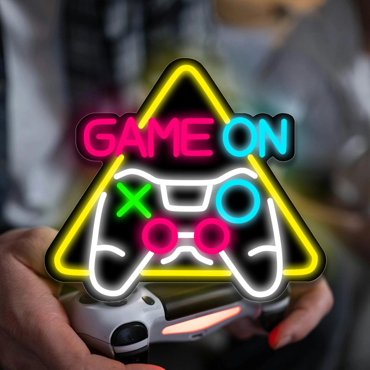 1 game neon sign - player led sign for video/PC game room, walls, game area, bedroom, Man Cave decoration - game light gift