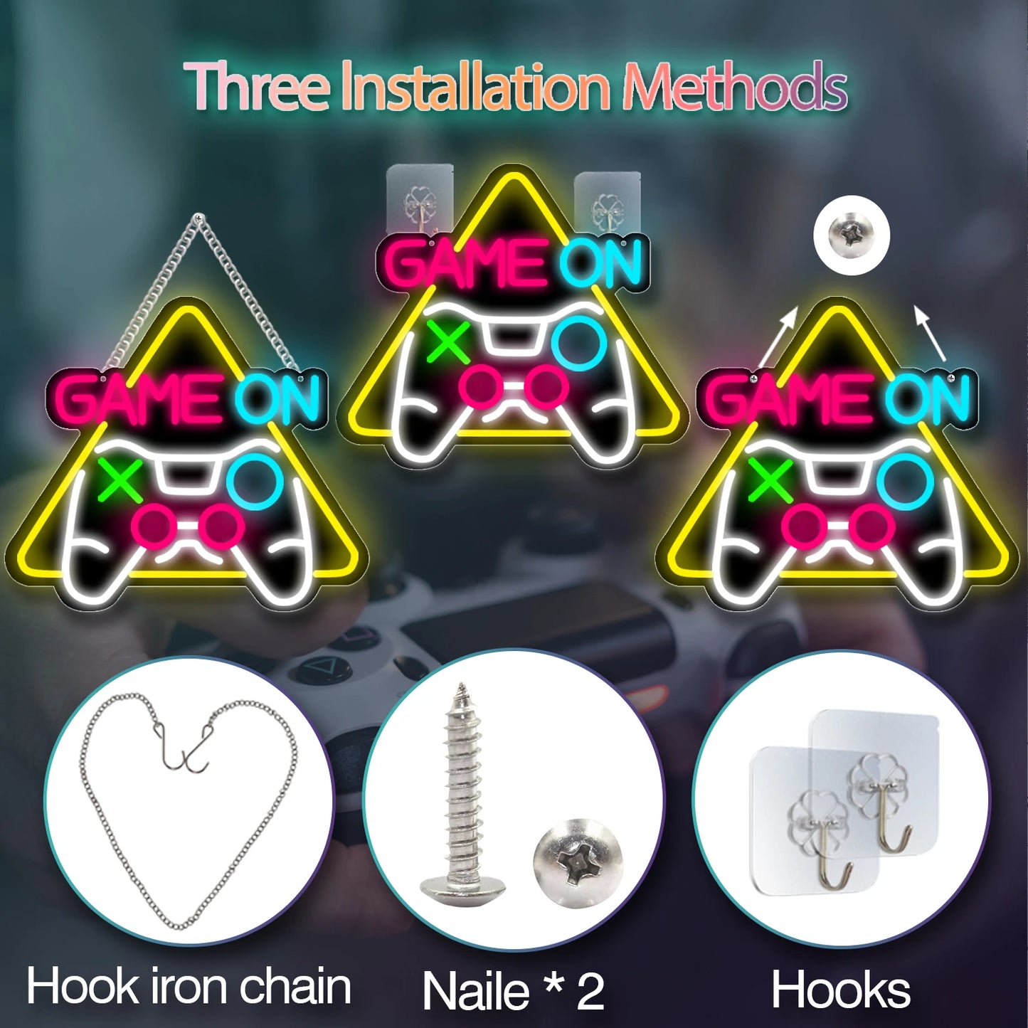 1 game neon sign - player led sign for video/PC game room, walls, game area, bedroom, Man Cave decoration - game light gift