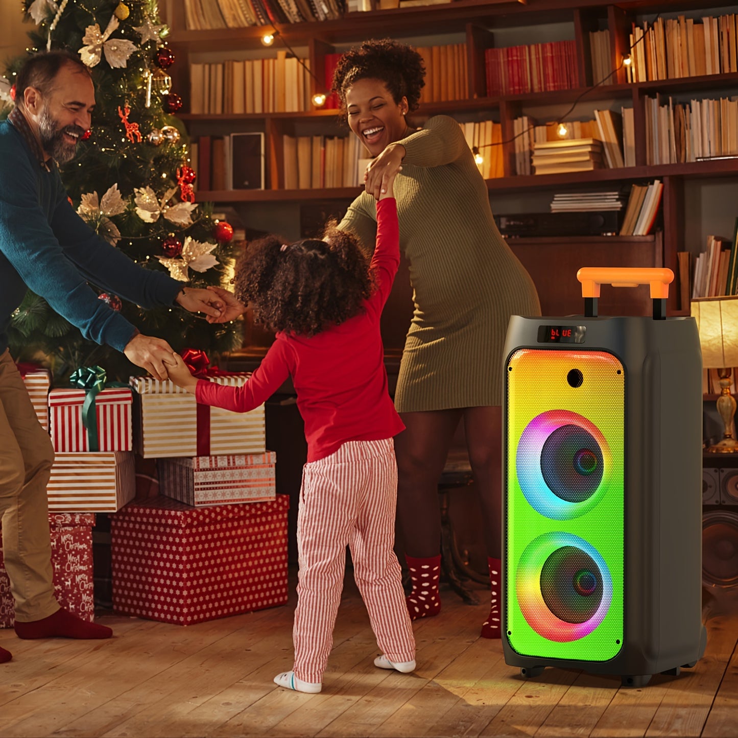 JYX Large Karaoke Machine with Wireless Microphones, Portable Bluetooth Speaker for Outdoor Parties, Weddings, and Home Entertainment