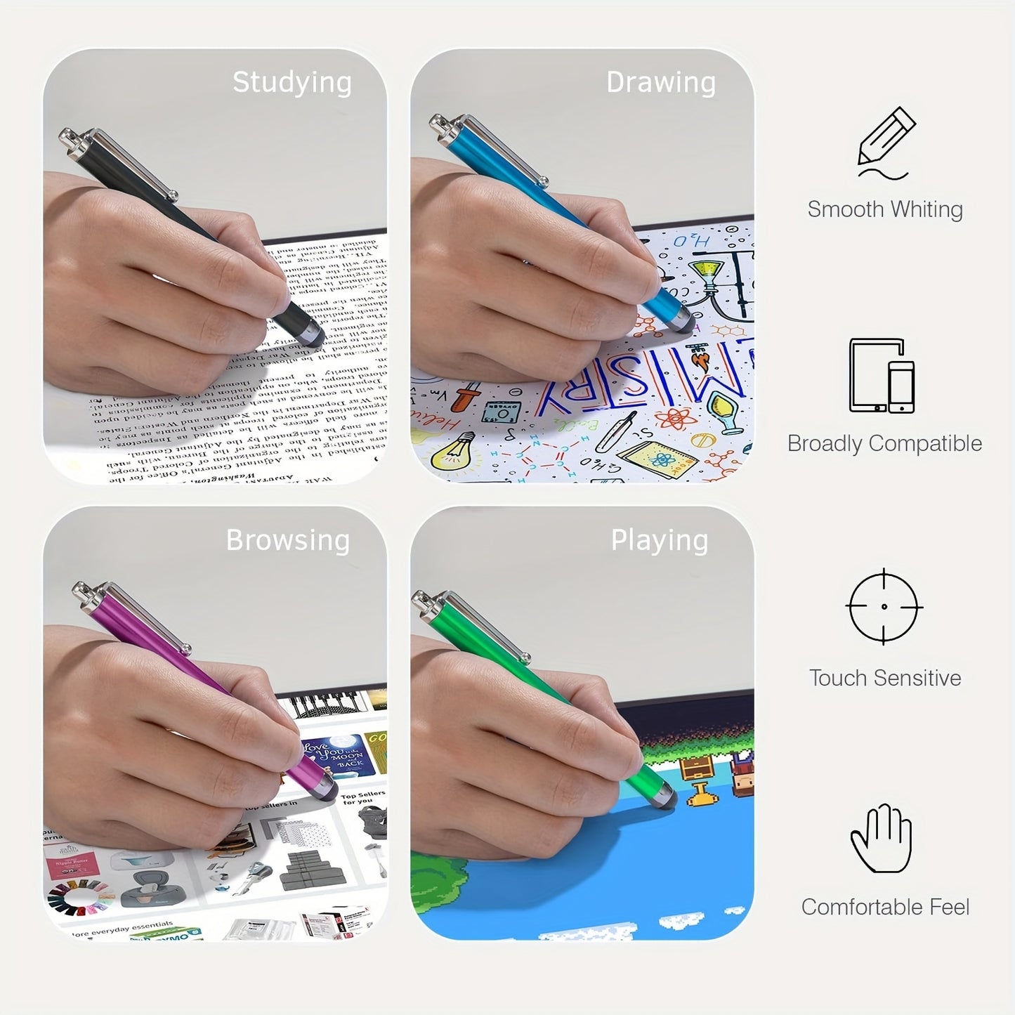 Touch Screen Stylus Abiarst High Precision Universal Stylus Suitable For IPad For IPhone Tablet For Samsung Galaxy Full Capacitive Touch Screen (10PCS/ Pack)