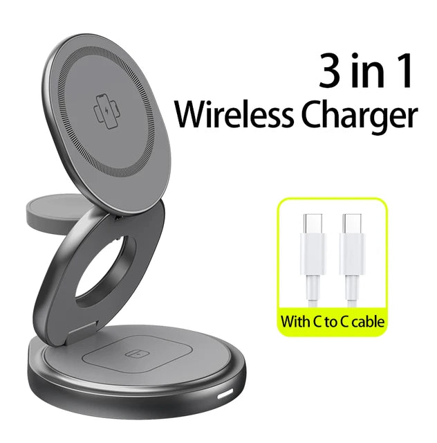3 In 1 Metal Wireless Charger - Image #0