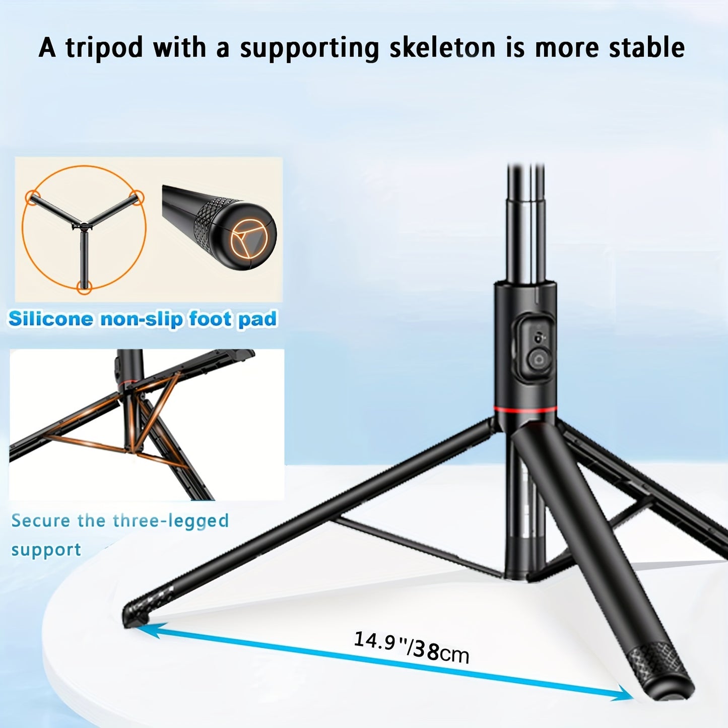 HKXYK 72" Selfie Stick, Aluminum Alloy Telescopic Stick, All-in-one Selfie Stick, Sturdy Tripod, Portable, Lightweight, Expandable, Compatible For IOS, And Various Android Phones, Is A Good Helper Video Recording, Vlogging, l