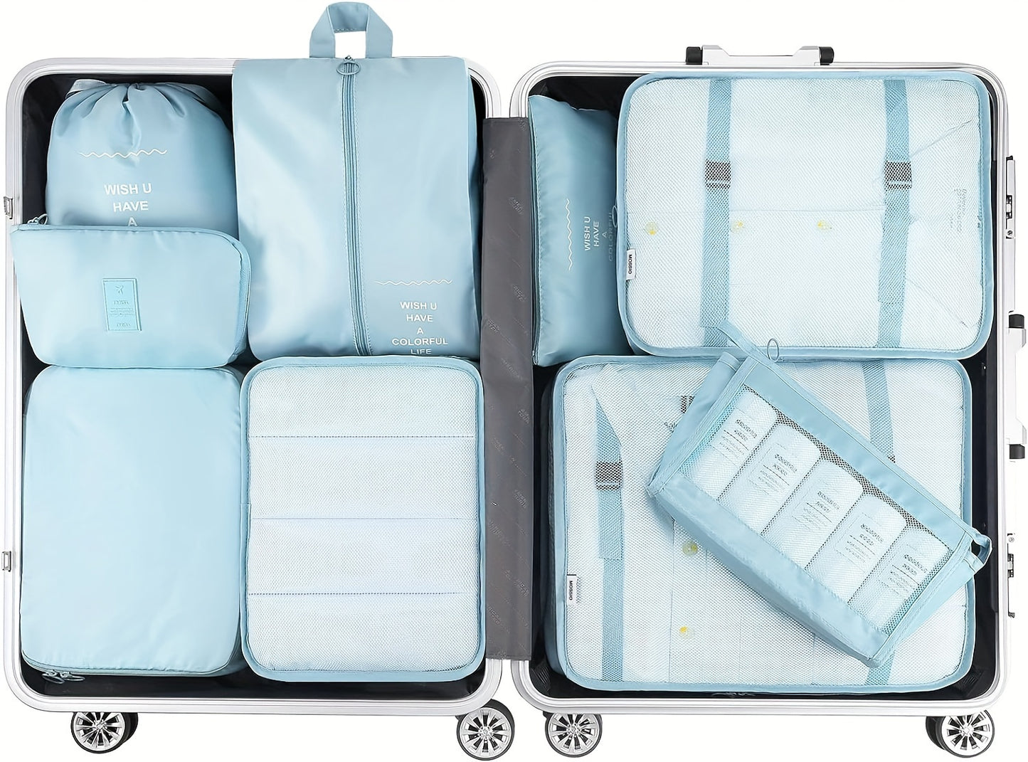 9 Set Packing Cubes with Shoe Bag & Electronics Bag - Luggage Organizers Suitcase Travel Accessories Baskets, Bins & Containers