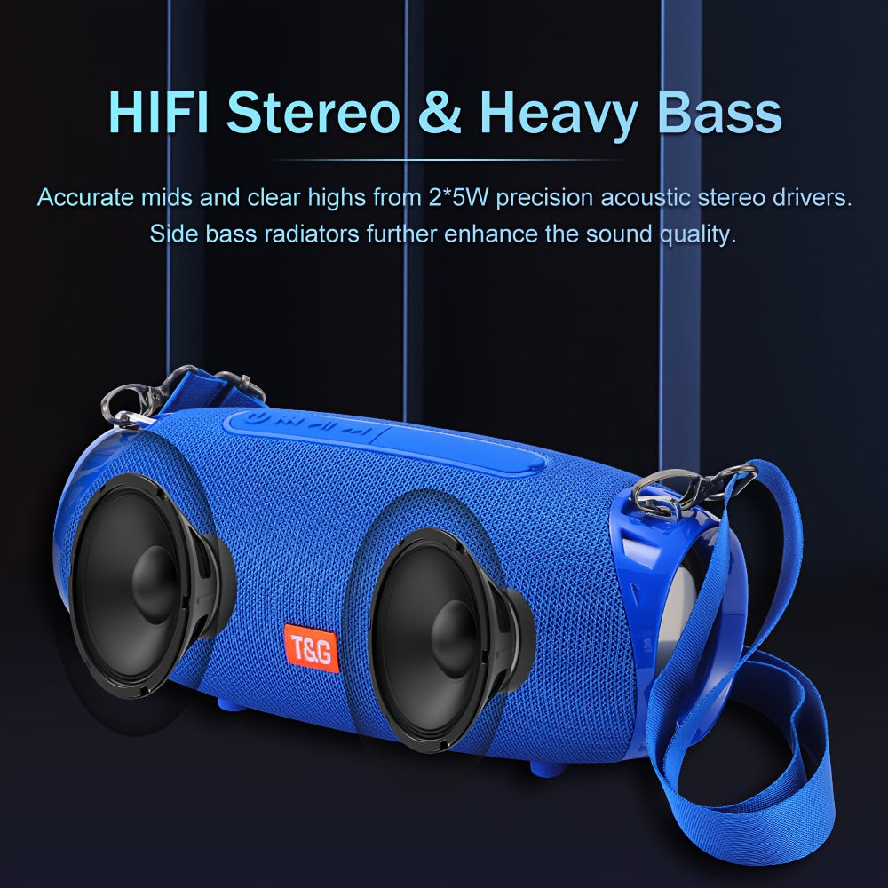 TG534 Portable Wireless Stereo Outdoor Speaker With Dual Speakers, Waterproof For Life, TWS Stereo Subwoofer Hands-Free Call/FM/TF Card/U Disk, For Mobile Phone/Tablet/TV, Music Speaker Plug-in Card U Disk Gift For Friends