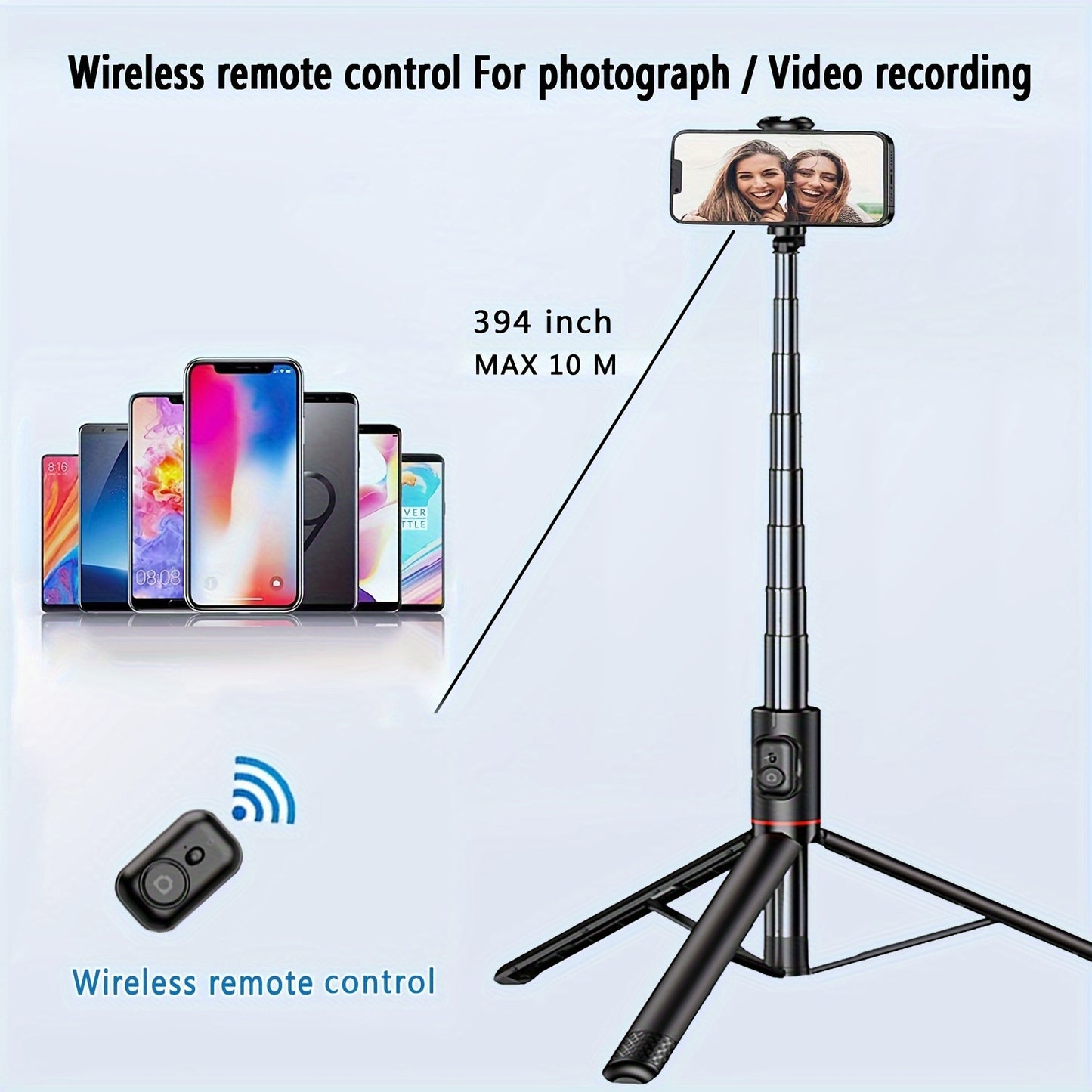 HKXYK 72" Selfie Stick, Aluminum Alloy Telescopic Stick, All-in-one Selfie Stick, Sturdy Tripod, Portable, Lightweight, Expandable, Compatible For IOS, And Various Android Phones, Is A Good Helper Video Recording, Vlogging, l