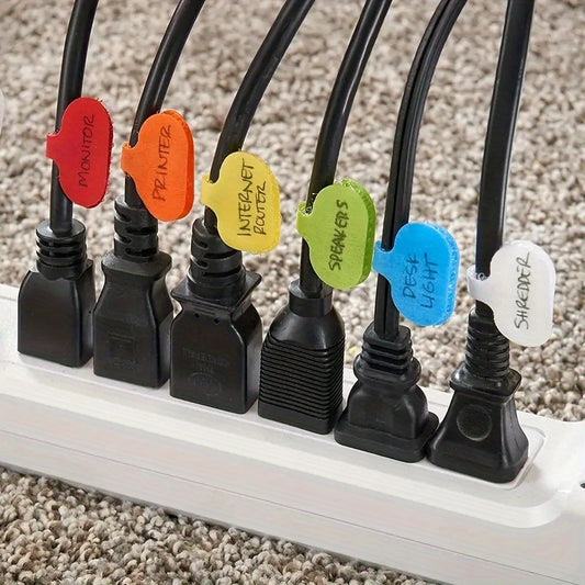 20pcs Reusable Cable Labels Set - Write-on, Easy Identification, Durable Polyamide Material, Cable Management and Organizer for Electronics, Computers, and More