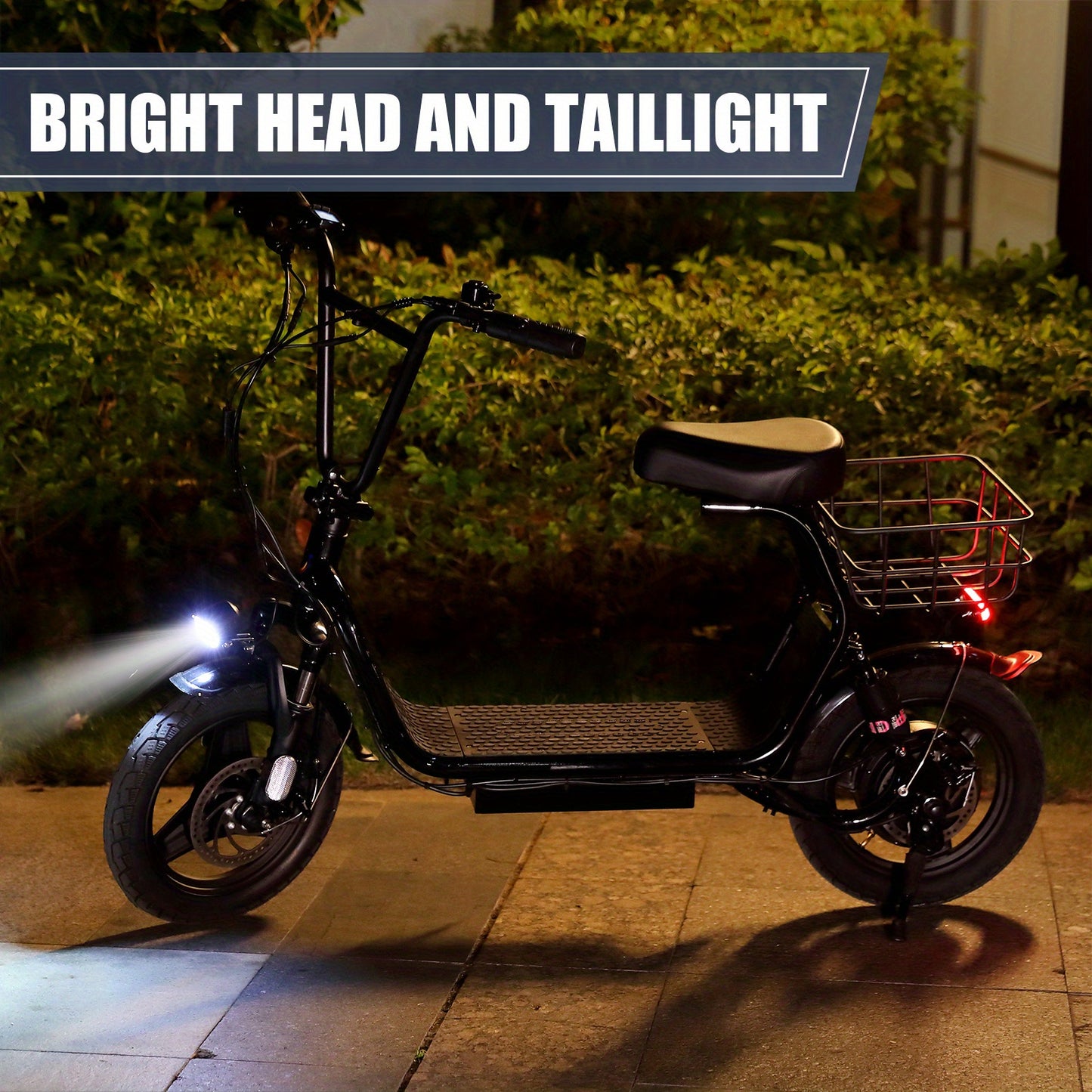 CAROMA 500W Electric Scooter For Adults, 48V Battery, 25 Miles Long Range, 20MPH Top Speed, 3 Speed Modes, 300lbs Max Load, With Shock-Absorbing Seat & Removable Basket, Easy To Assemble, Portable Adult Commuter Scooter