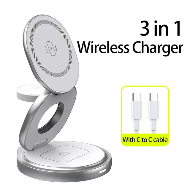 3 In 1 Metal Wireless Charger - Image #0