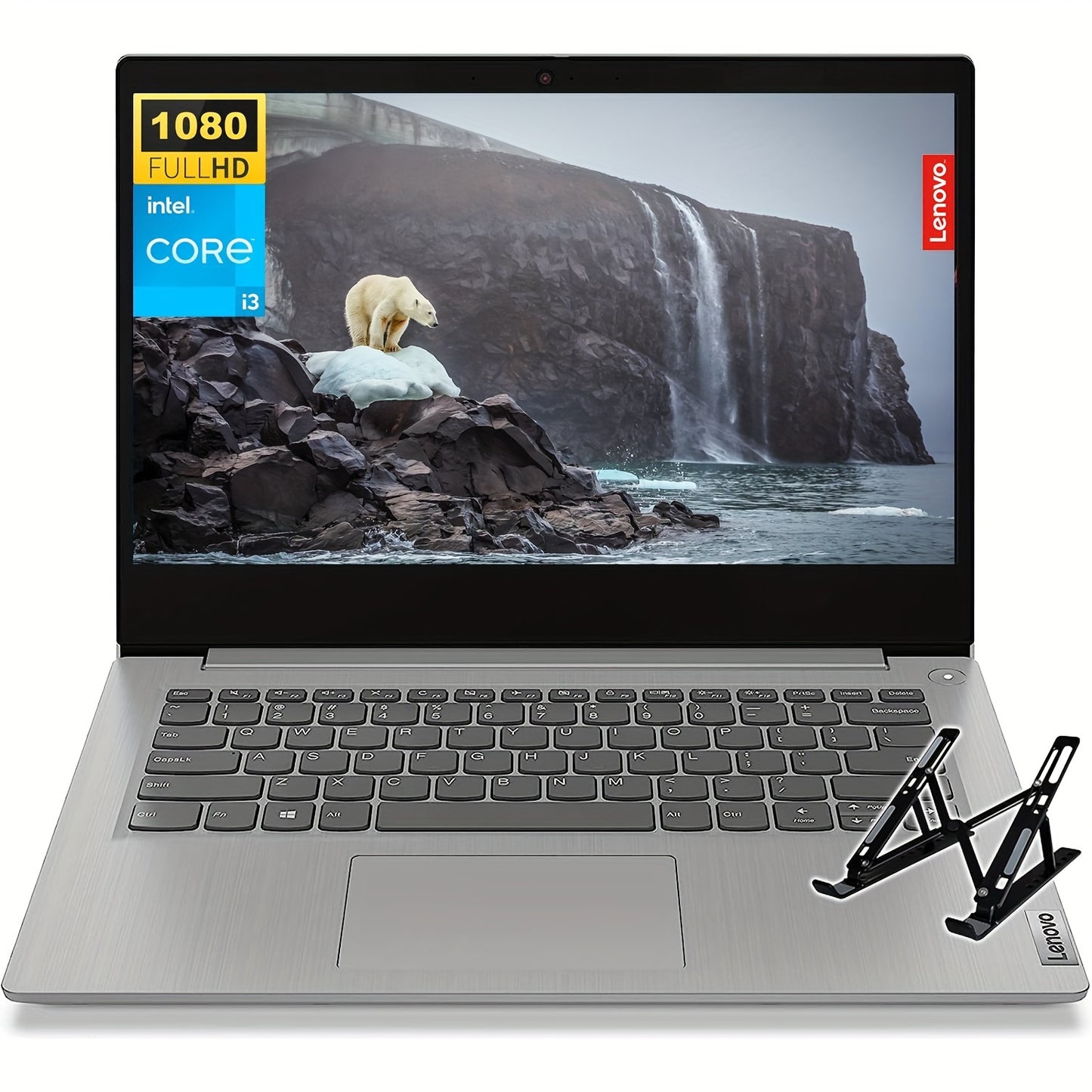Lenovo 2024 Newest Ideapad 3i Laptop, 14" FHD Display, Intel Core I3-1115G4, 12GB RAM, 512GB SSD, Intel UHD Graphics, Bluetooth, WiFi, Webcam, HDMI, For Student & Business, Windows 11 S, Laptop Stand