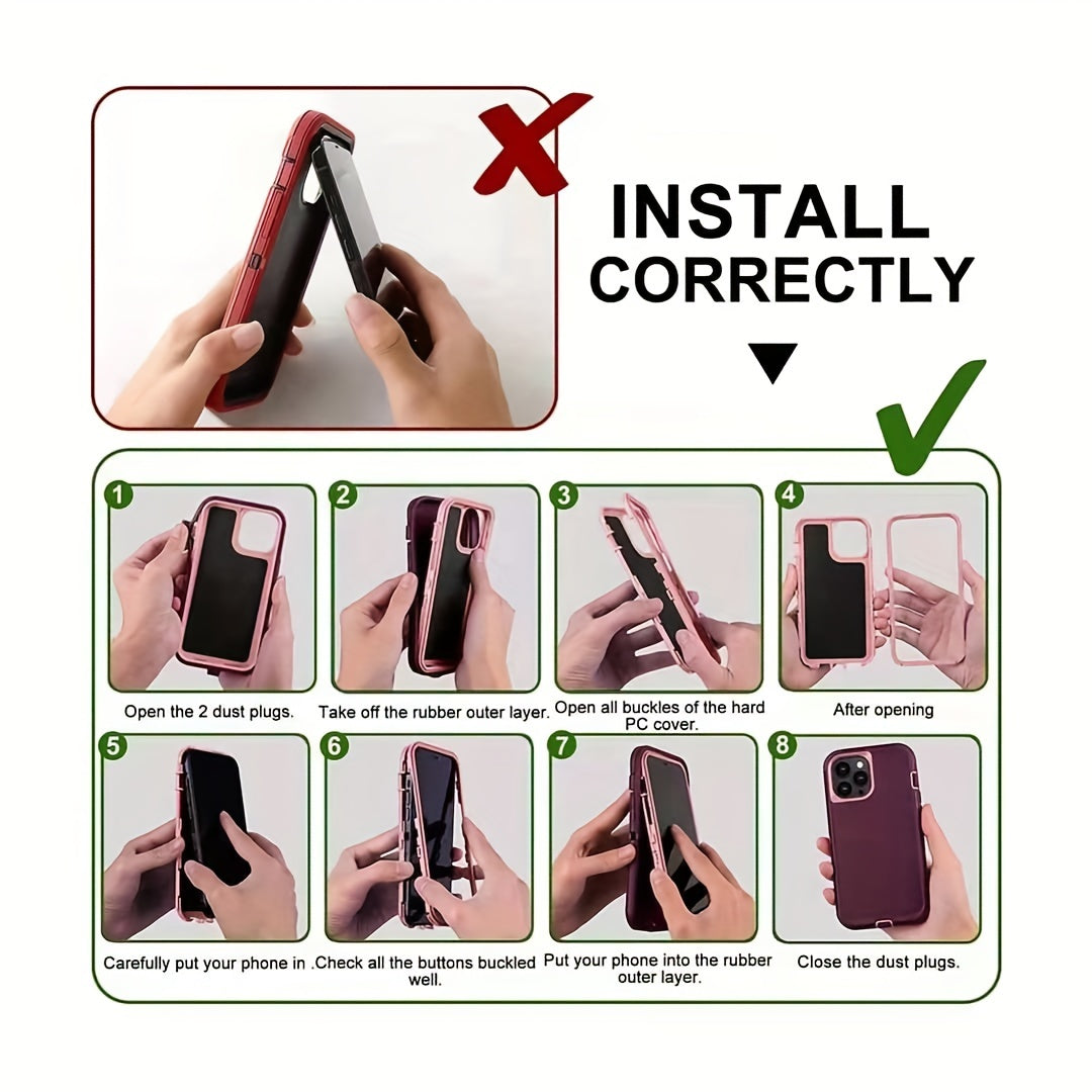 For IPhone 13 Promax Case, Heavy Duty Drop Protection, Full Body Rugged Shockproof Dust Proof 3- Layer Tough Protective Phone Cover For Apple IPhone 13 Pro Max Gift For Birthday/Easter/President's Day/Boy/Girlfriends