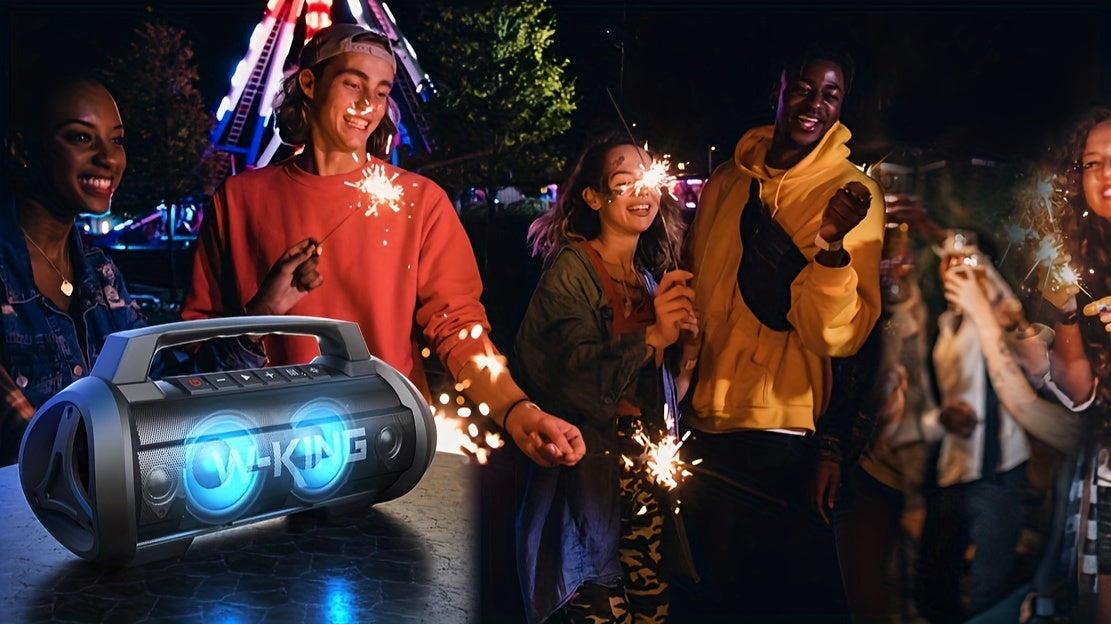 70W W-KING Thunderbolt - Portable Bluetooth Speakers with Waterproof, Bass Boost, DSP, Stereo Pairing, Powerbank, MIC and Long-Lasting Battery Life for Outdoor Party and Travel