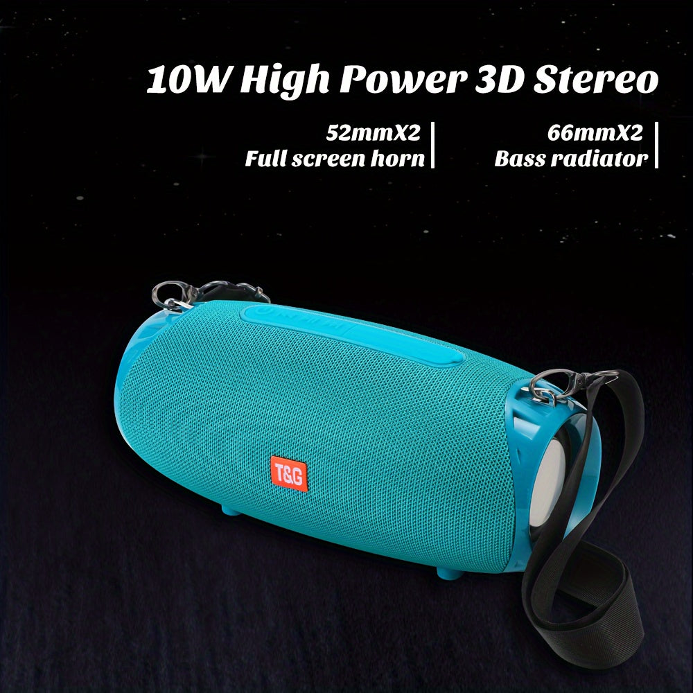 TG534 Portable Wireless Stereo Outdoor Speaker With Dual Speakers, Waterproof For Life, TWS Stereo Subwoofer Hands-Free Call/FM/TF Card/U Disk, For Mobile Phone/Tablet/TV, Music Speaker Plug-in Card U Disk Gift For Friends