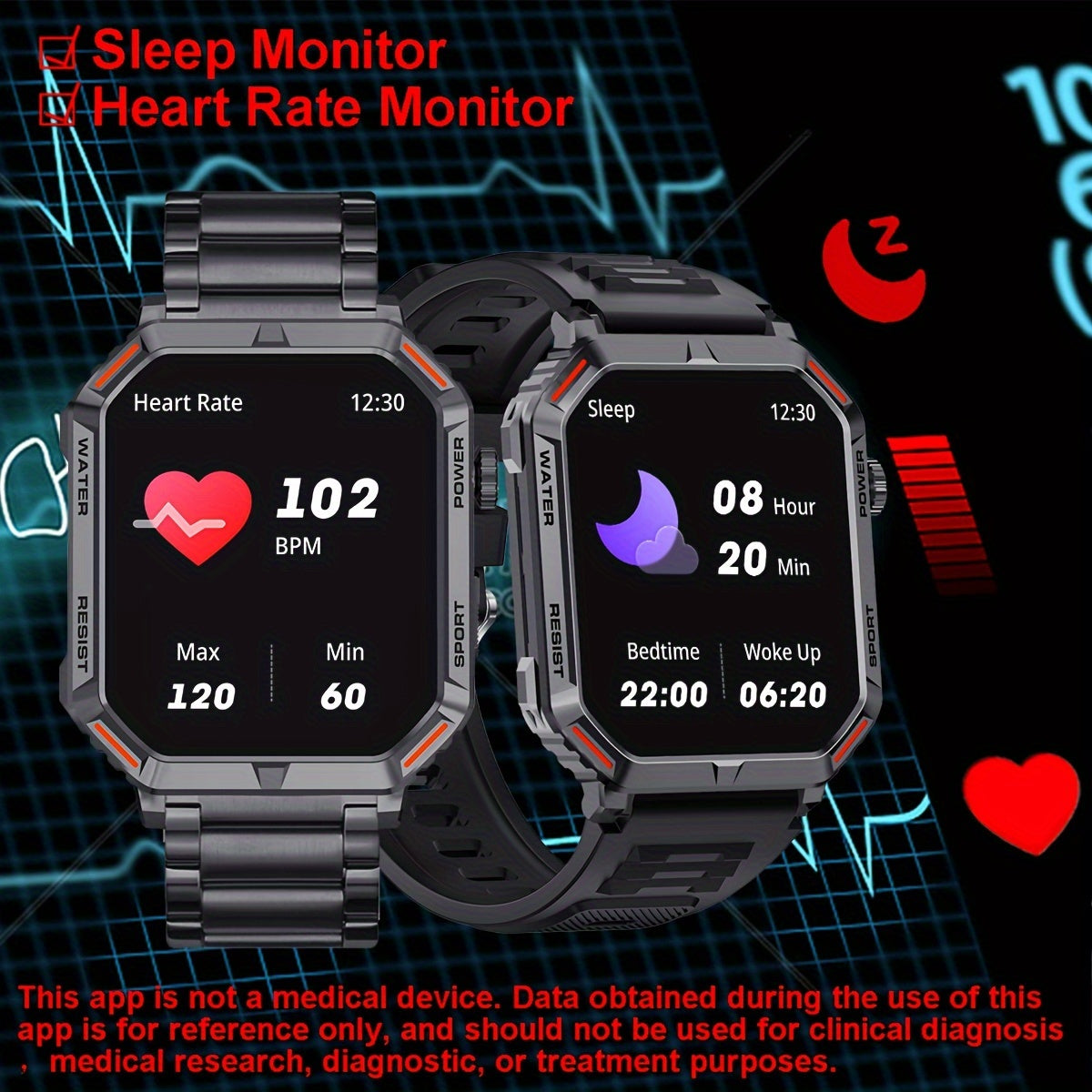 1.96inch Ultra-Slim Smartwatch for Men and Women - Wireless Call Making, Answering, Rejecting, Full Touch Screen, Heart Rate Monitor, Fitness Tracker, Compatible with Android and iPhone Phones