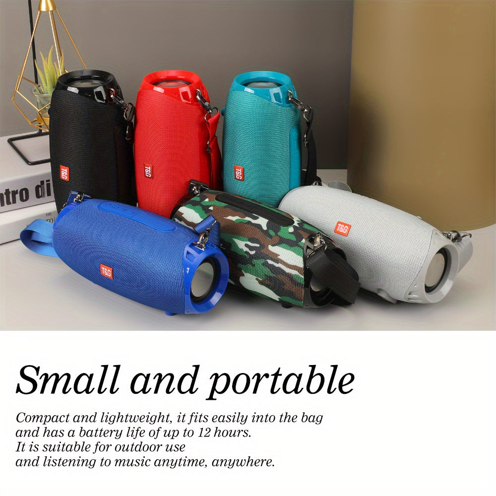 TG534 Portable Wireless Stereo Outdoor Speaker With Dual Speakers, Waterproof For Life, TWS Stereo Subwoofer Hands-Free Call/FM/TF Card/U Disk, For Mobile Phone/Tablet/TV, Music Speaker Plug-in Card U Disk Gift For Friends