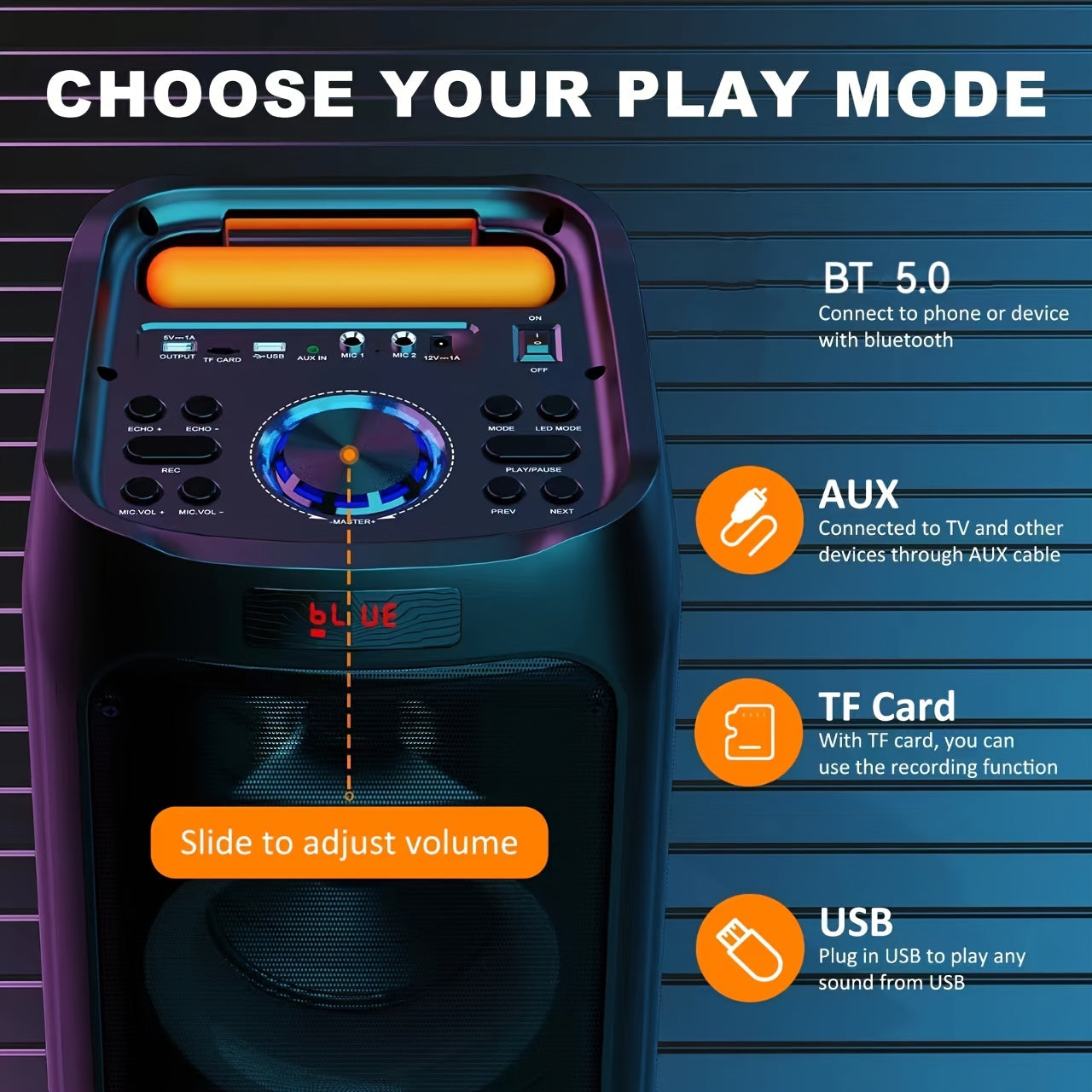JYX Large Karaoke Machine with Wireless Microphones, Portable Bluetooth Speaker for Outdoor Parties, Weddings, and Home Entertainment