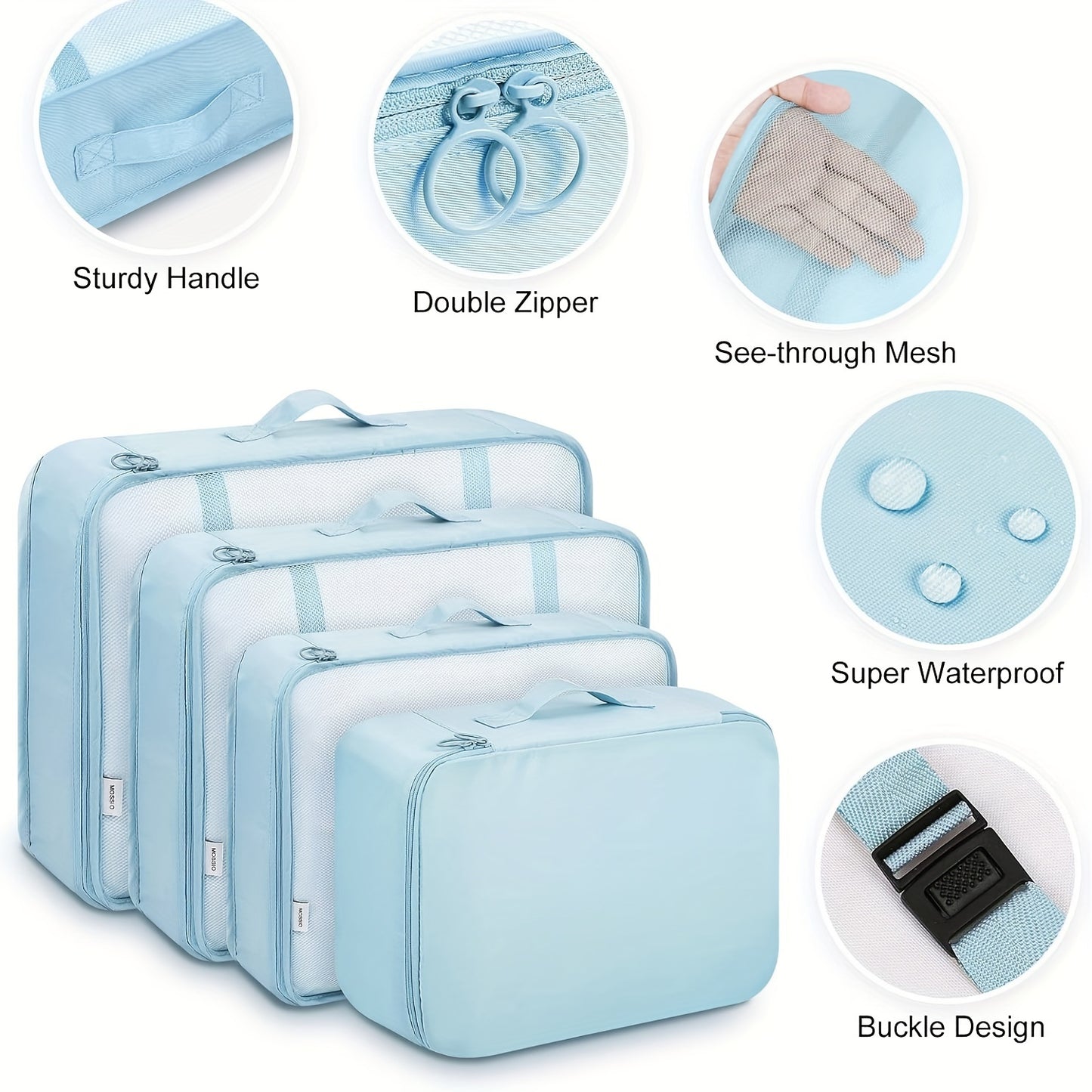 9 Set Packing Cubes with Shoe Bag & Electronics Bag - Luggage Organizers Suitcase Travel Accessories Baskets, Bins & Containers