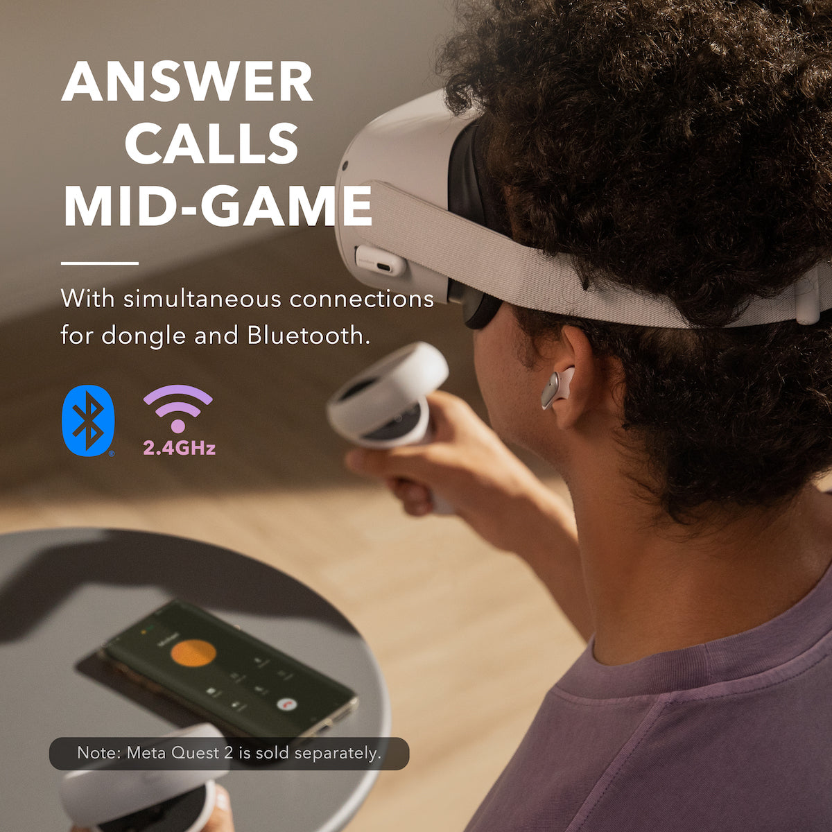 Refurbished--Anker soundcore VR P10 Wireless Gaming Earbuds, Authorized Meta/ for Oculus Quest 2 Accessories, 30ms Low Latency, Dual Connection, Bluetooth, 2.4GHz Wireless, USB-C Dongle, for PS5, for Switch Compatible