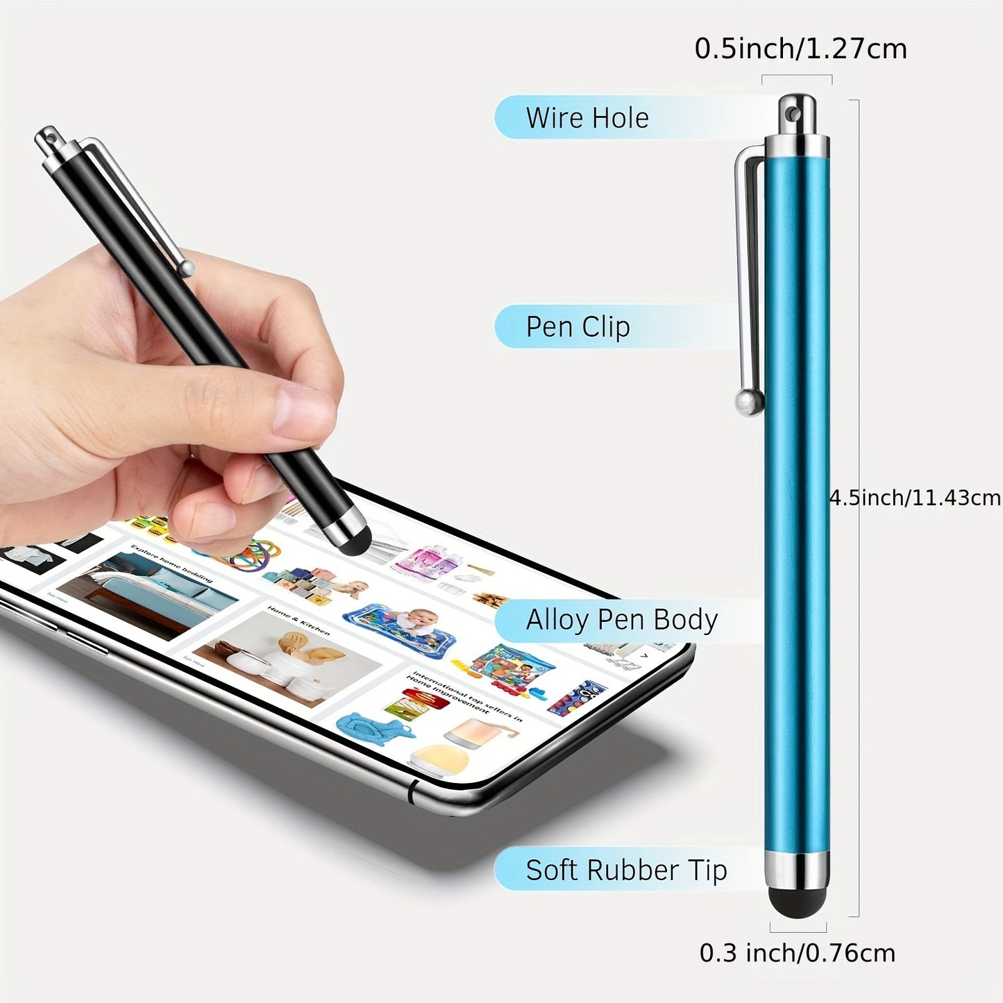 Touch Screen Stylus Abiarst High Precision Universal Stylus Suitable For IPad For IPhone Tablet For Samsung Galaxy Full Capacitive Touch Screen (10PCS/ Pack)