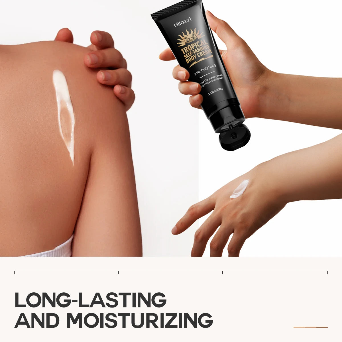 self-tanning lotion can be used on all parts of the face and body to hydrate and moisturize. faster and deeper tanning effects